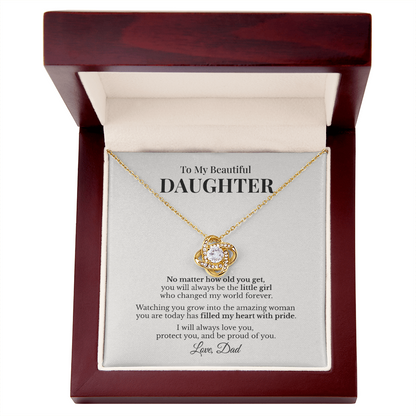 To My Beautiful Daughter Necklace Gift From Dad – No Matter How Old You Get