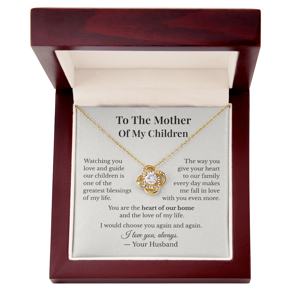 To My Wife – Mother of My Children | Love Knot Necklace