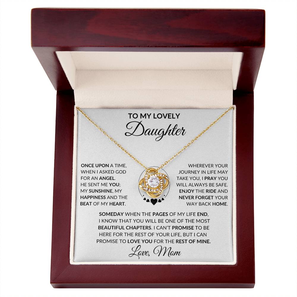 Daughter-Once Upon A  Time- Gift From Mom, Love Knot Necklace- Birthday, Christmas Gift 50% OFF