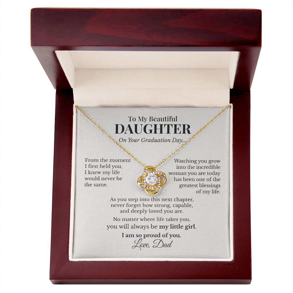 To My Daughter – Meaningful Love Knot Necklace From Dad