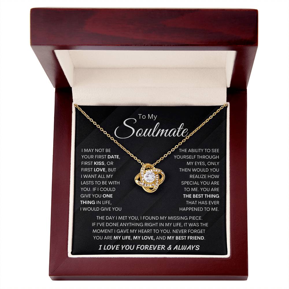 [ ALMOST SOLD OUT ] To My Soulmate| Necklace, Birthday Christmas Jewelry Romantic Gifts For My Wife with Message Card Box  Pendant for Future Wife Soulmate Girlfriend