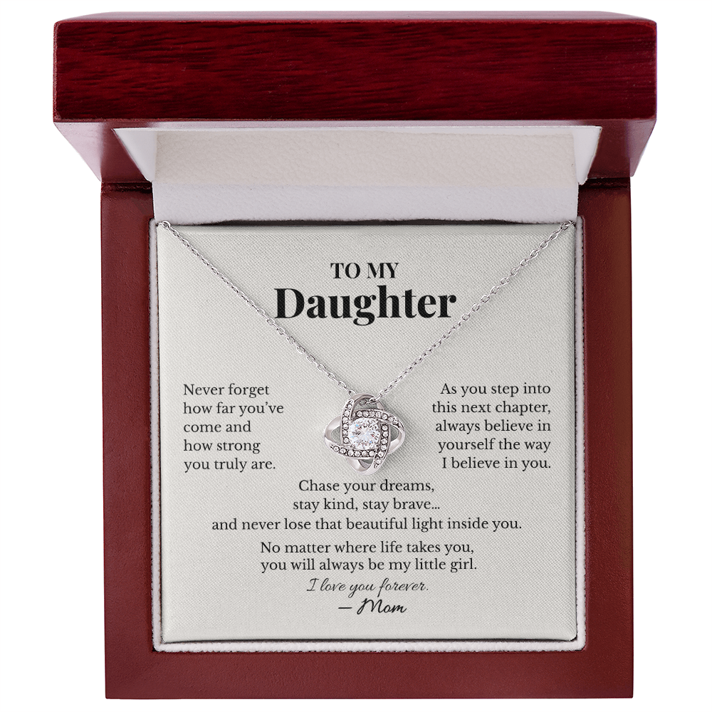 To My Daughter Necklace – Graduation Gift from Mom | Love Knot Necklace