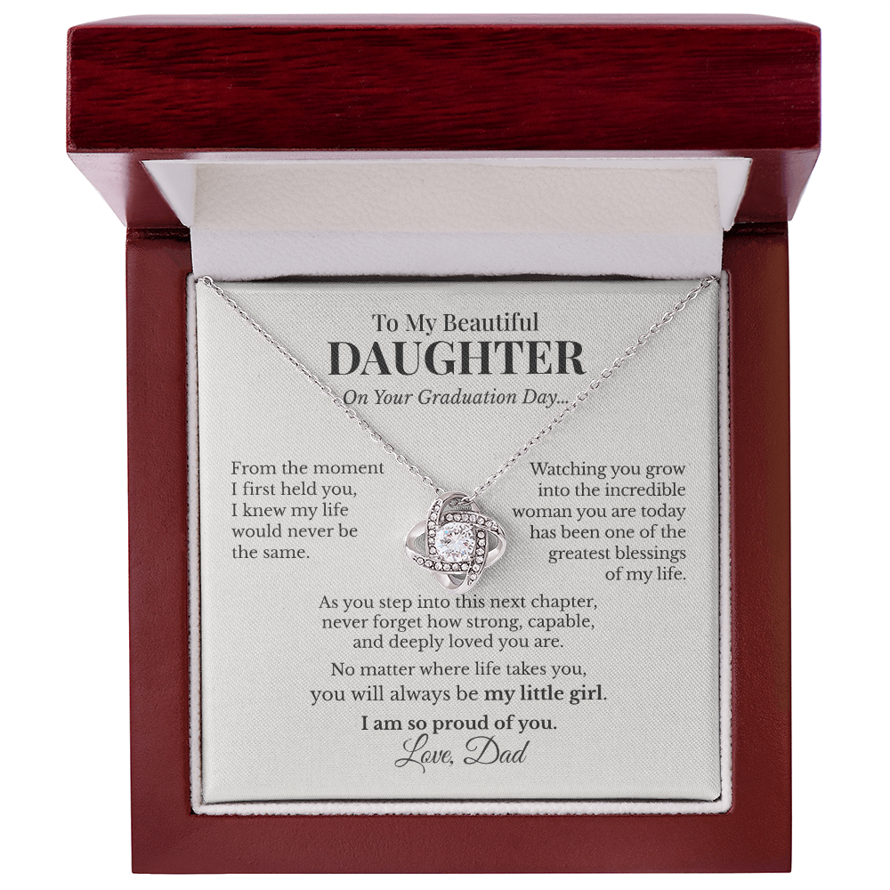 To My Daughter – Meaningful Love Knot Necklace From Dad