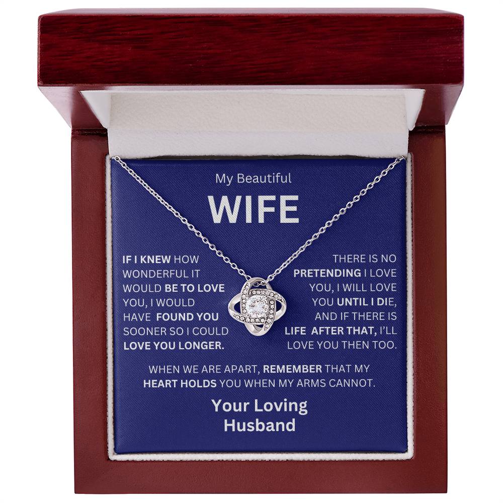 To My Beautiful Wife – Love Knot Necklace