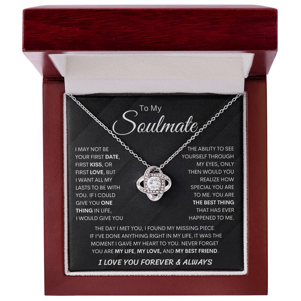 [ ALMOST SOLD OUT ] To My Soulmate| Necklace, Birthday Christmas Jewelry Romantic Gifts For My Wife with Message Card Box  Pendant for Future Wife Soulmate Girlfriend