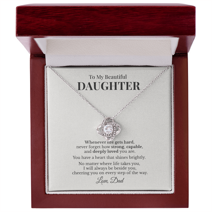 To My Beautiful Daughter Necklace Gift From Dad – Whenever Life Gets Hard