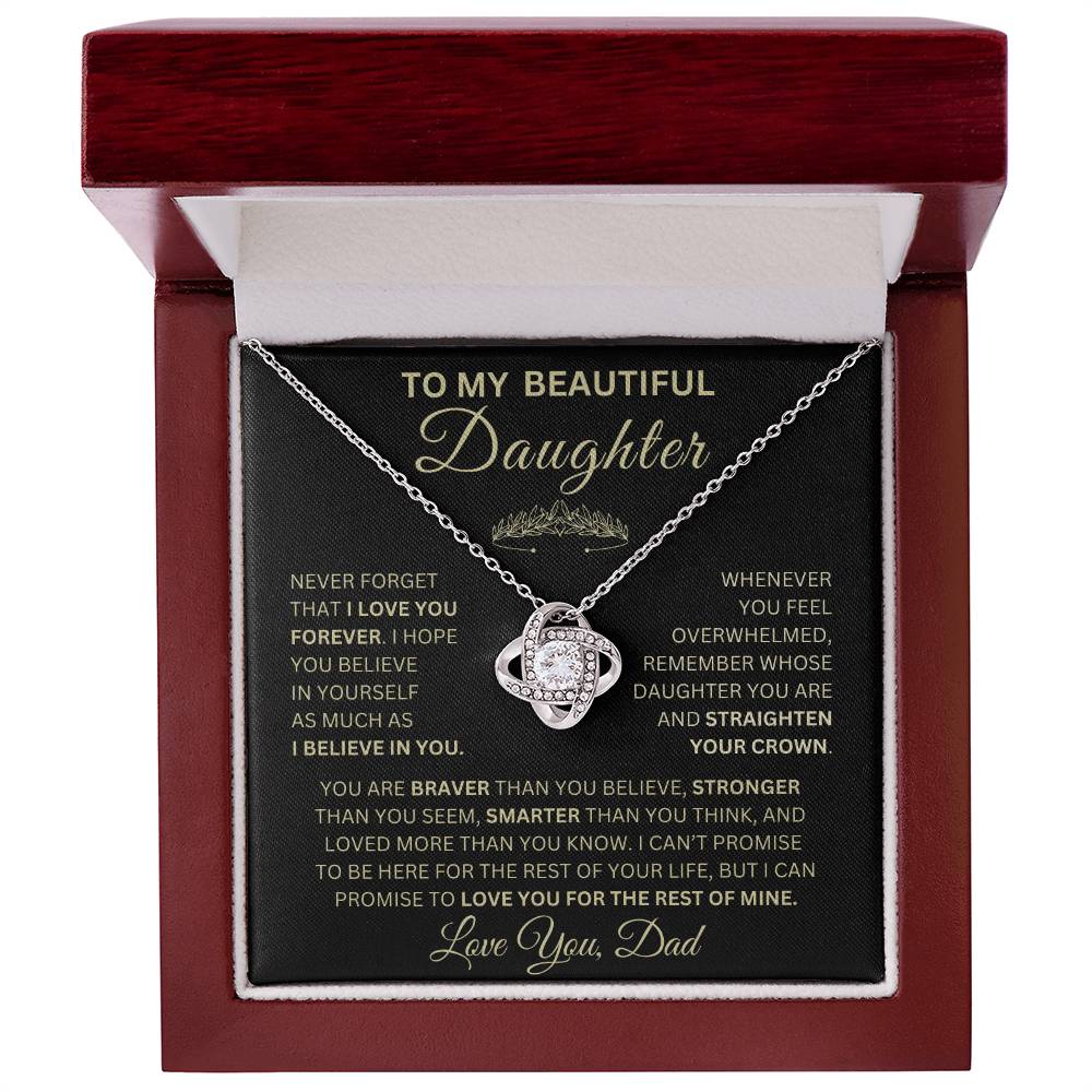 Beautiful Gift for Daughter From Dad "Never Forget That I Love You" Necklace