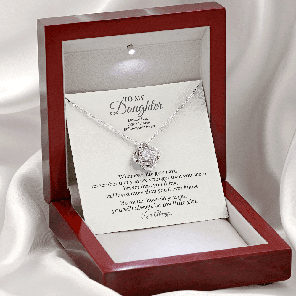 To My Daughter – You Will Always Be My Little Girl | Love Knot Necklace