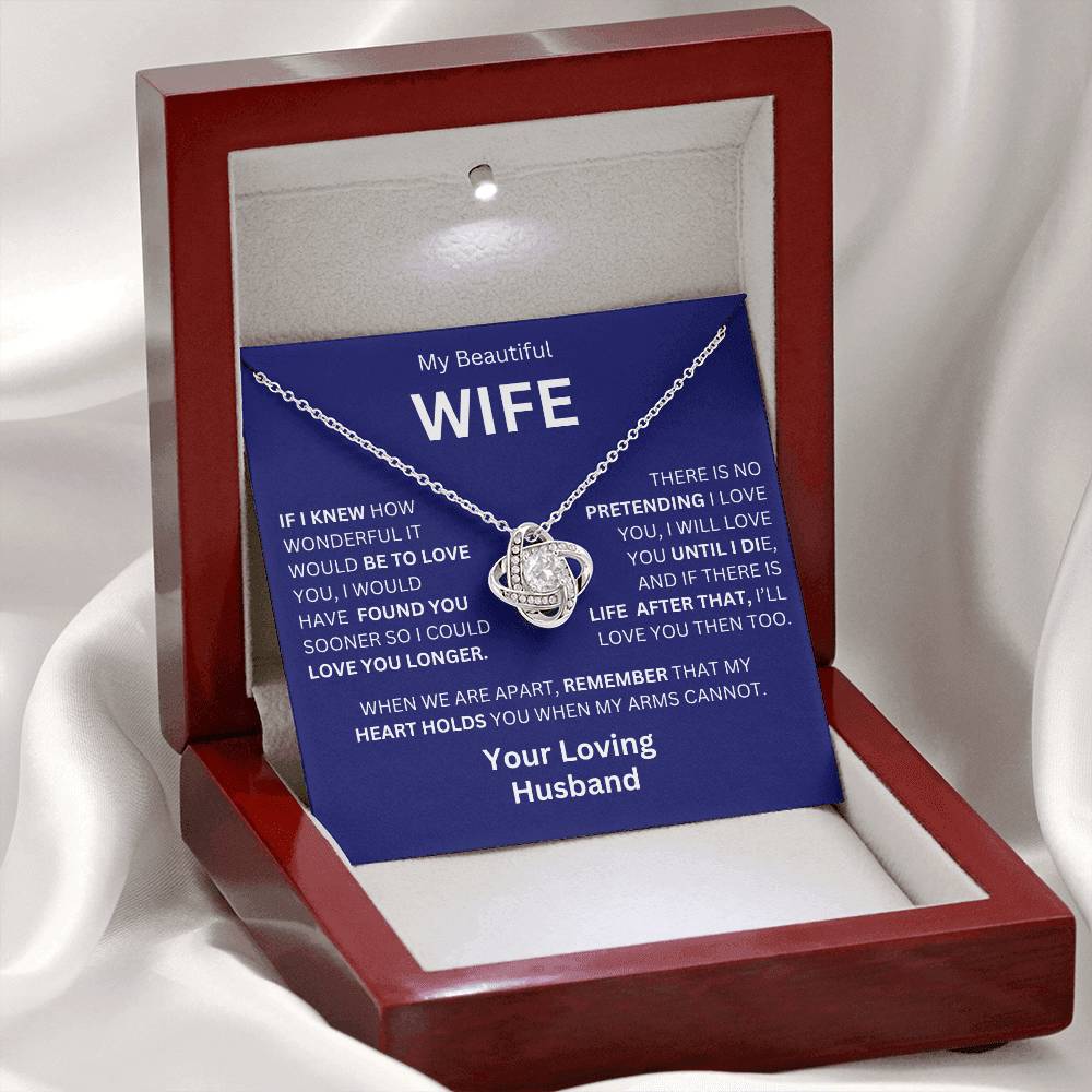 To My Beautiful Wife – Love Knot Necklace