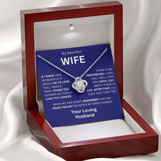 To My Beautiful Wife – Love Knot Necklace