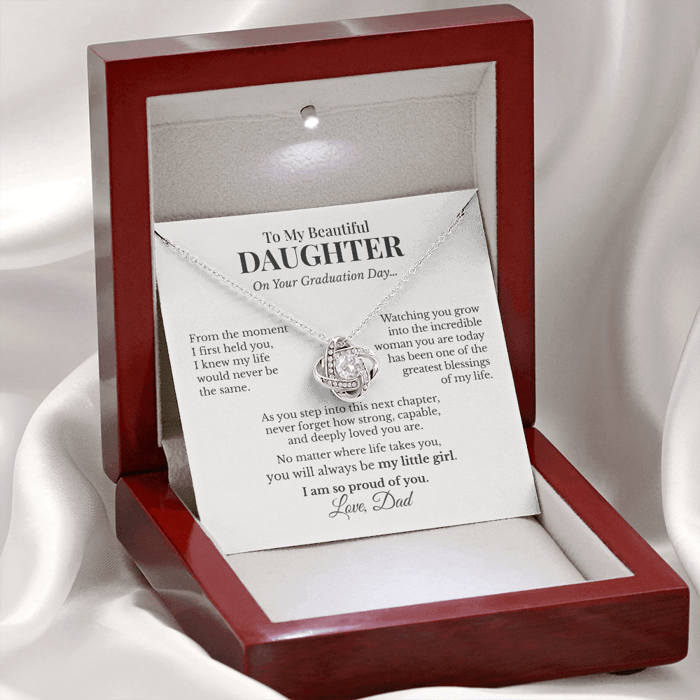 To My Daughter – Meaningful Love Knot Necklace From Dad