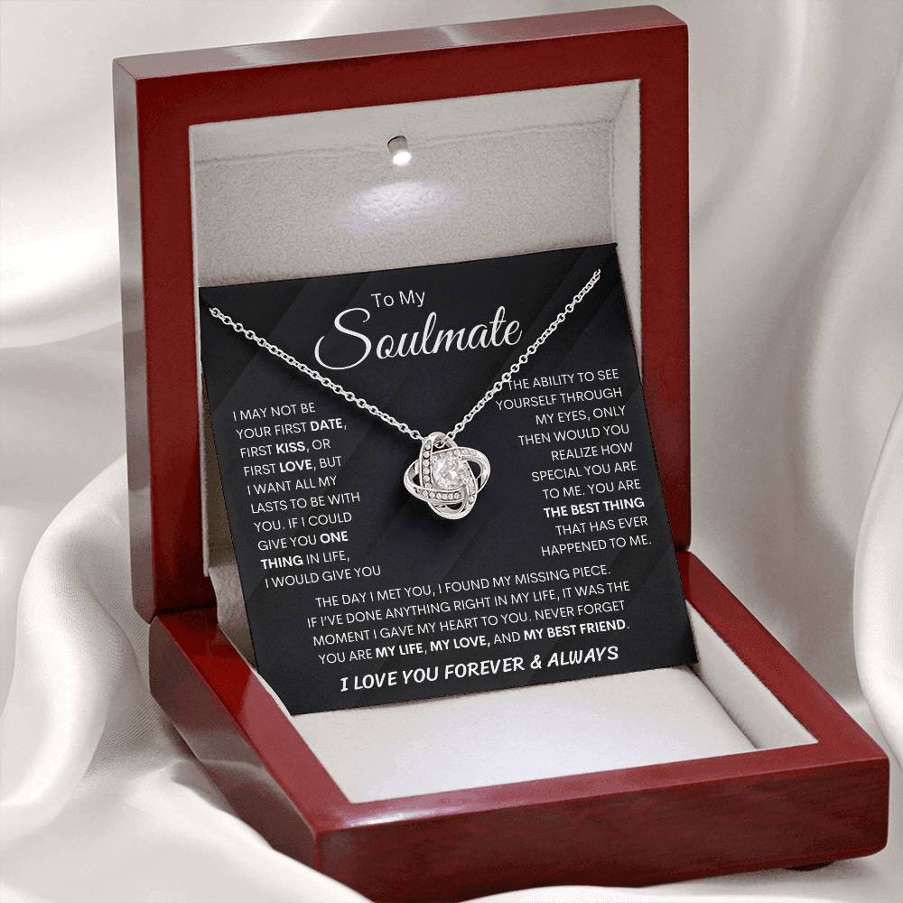 To My Soulmate – Love Knot Necklace Gift for Her