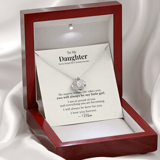 To My Daughter Necklace from Mom | Love Knot Gift