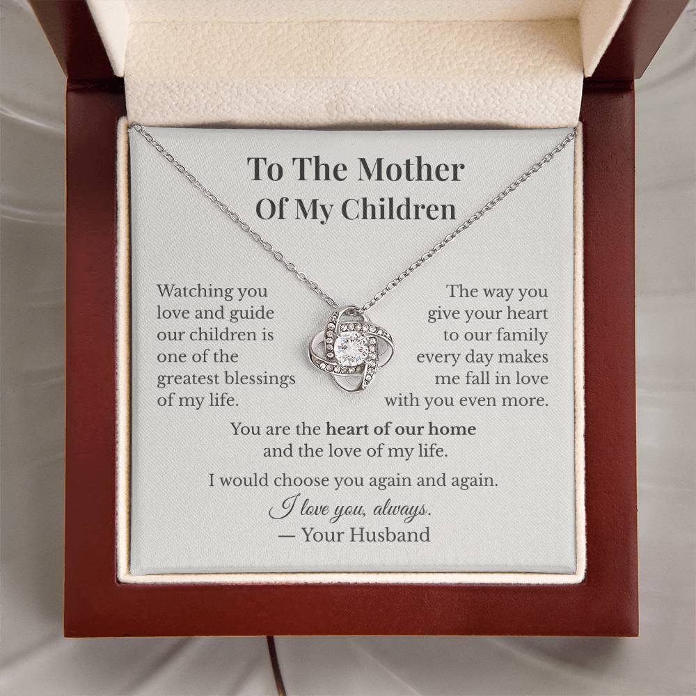 To My Wife – Mother of My Children | Love Knot Necklace