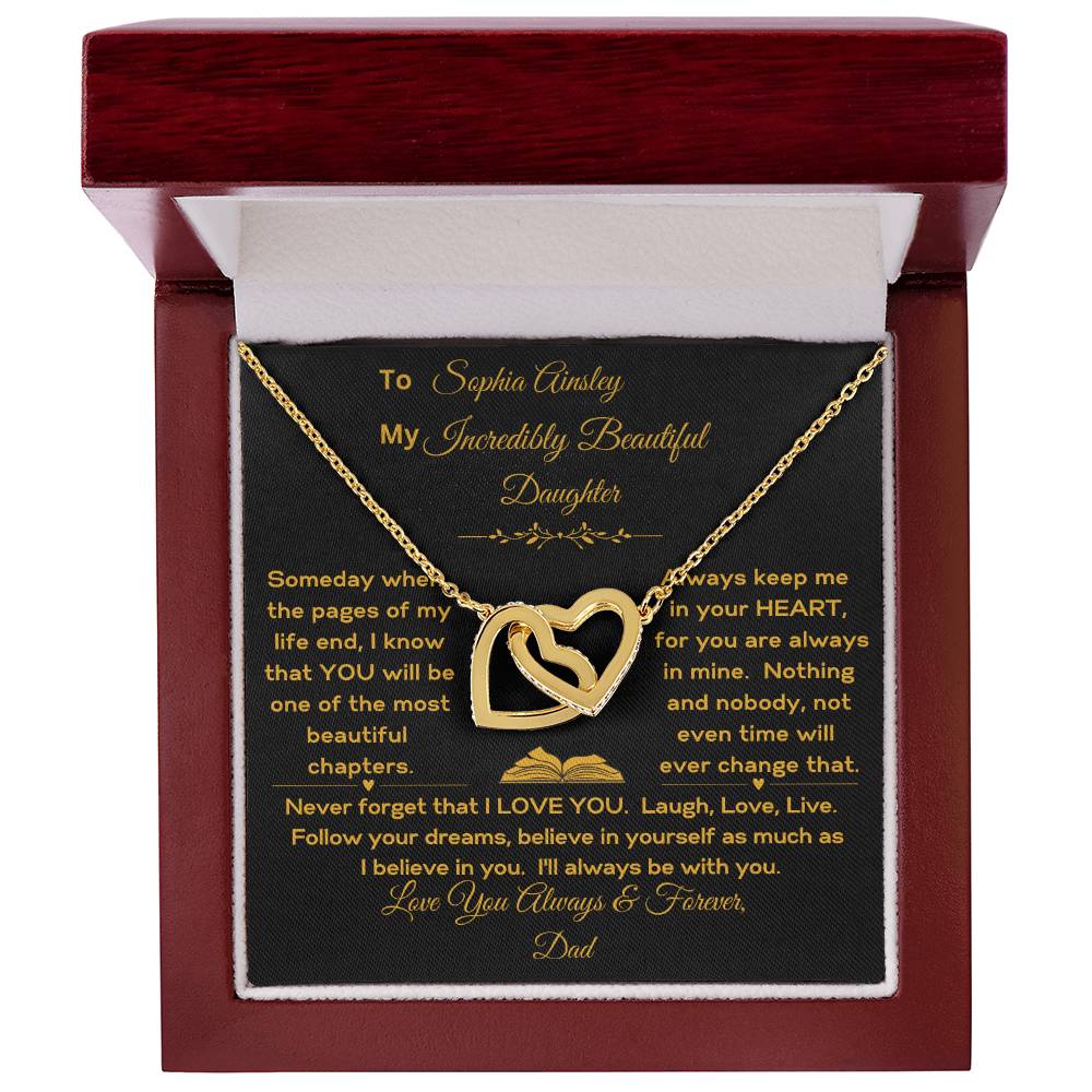 Daughter- Granddaughter Personalized Keep Me in Your Heart Interlocking Hearts Necklace