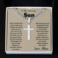 Amazing Son-Cuban Chain with Artisan Cross Necklace - With Free Shipping