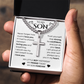 To My Son | Never Forget |  Cuban Chain with Artisan Cross Necklace