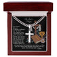The Lord's Prayer-Our Father-Cuban Chain with Artisan Cross Necklace