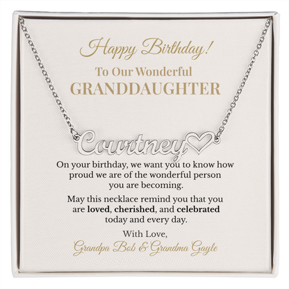 GRANDDAUGHTER Name Necklace