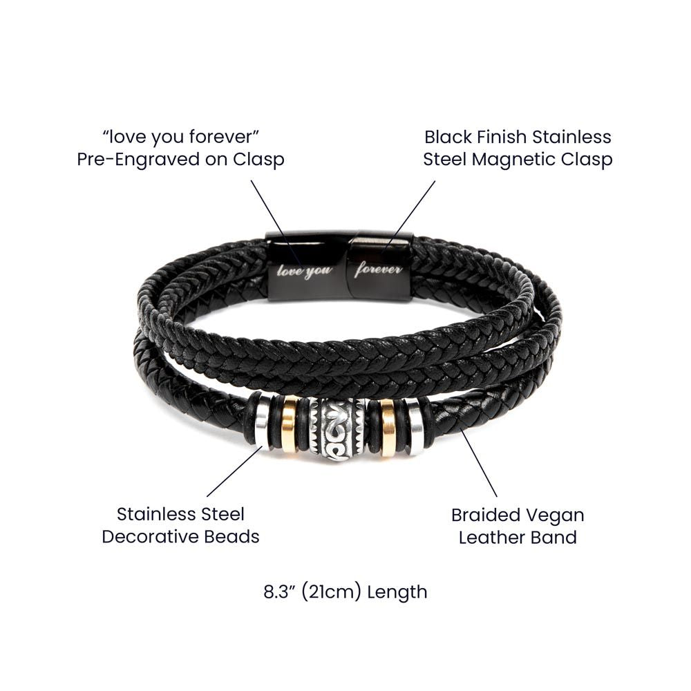 Gift For MEN-The Dog Father-Men's "Love You Forever" Bracelet