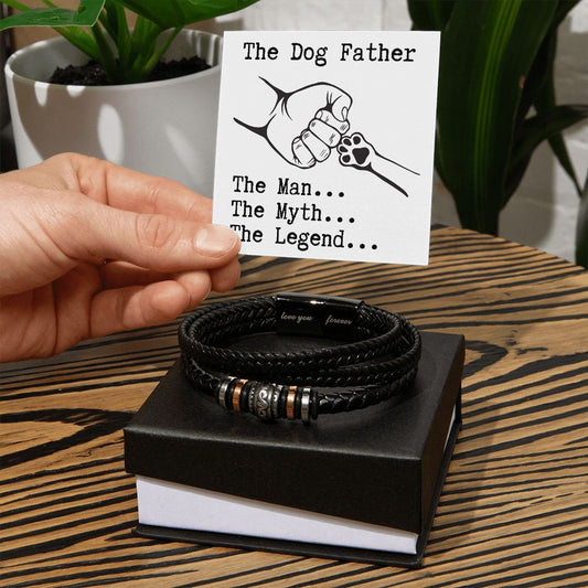 Gift For MEN-The Dog Father-Men's "Love You Forever" Bracelet