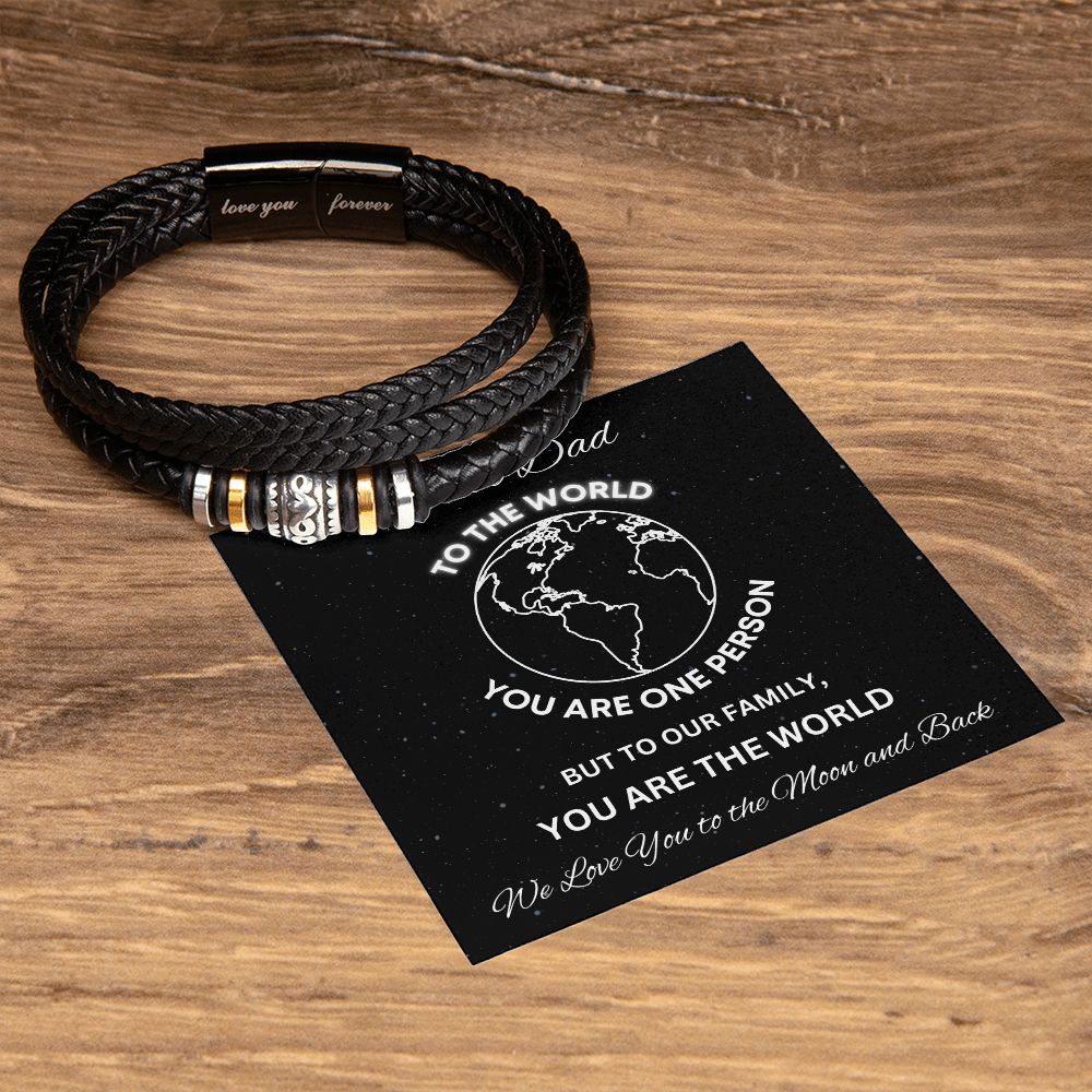 Gift For Dad-You Are The World-Men's "Love You Forever" Bracelet