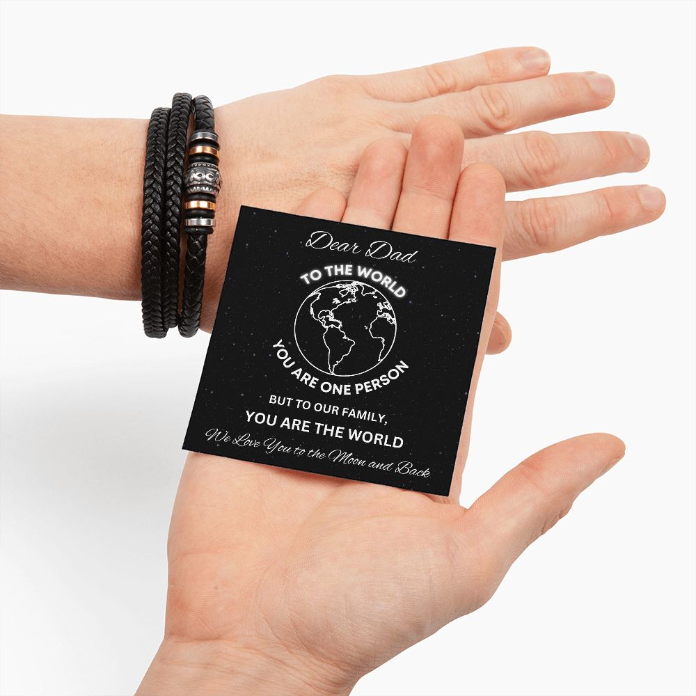 Gift For Dad-You Are The World-Men's "Love You Forever" Bracelet