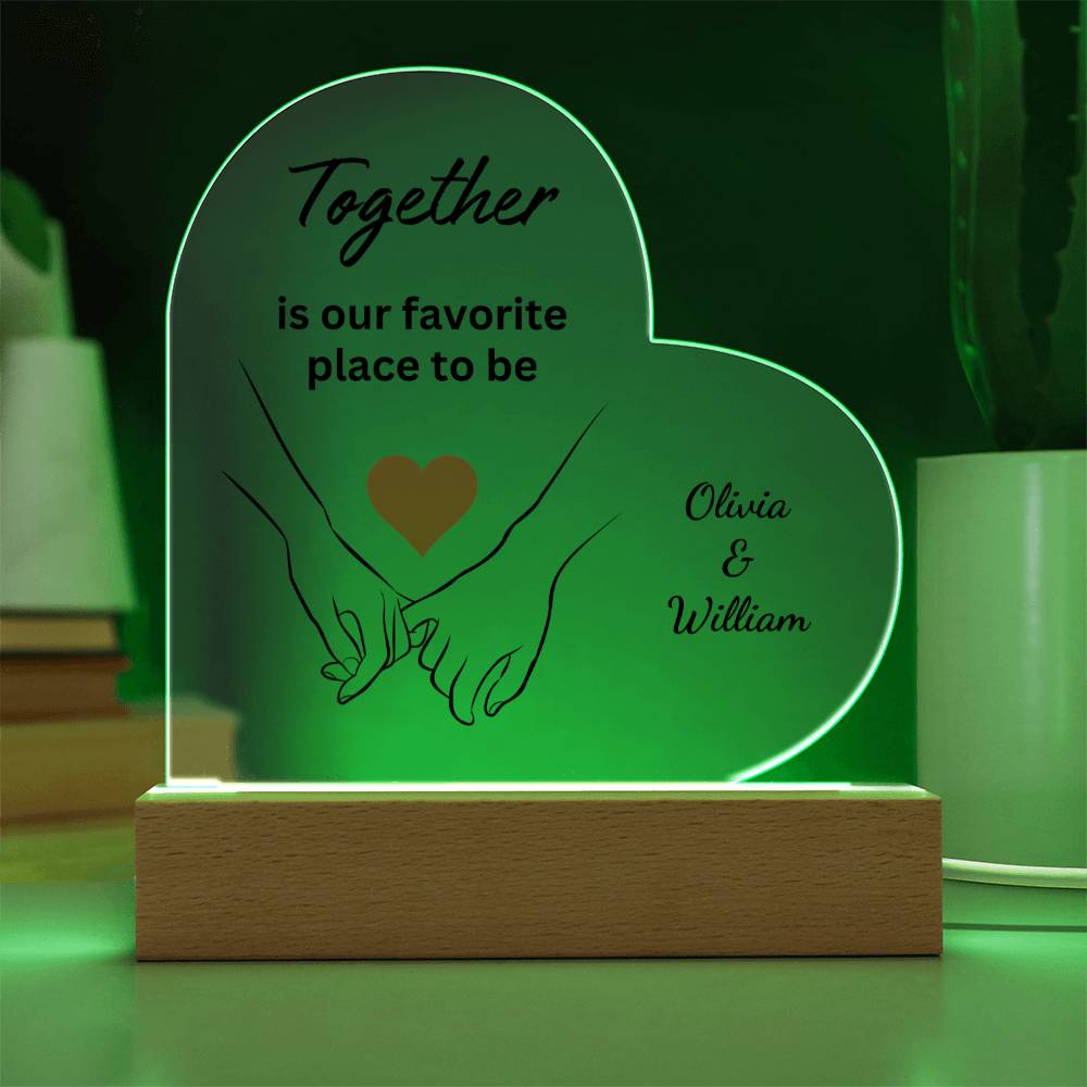 Copy of Couple's- Together- Personalized Heart Shaped Acrylic Plaque & Sweet Devotion Flower Gift Set