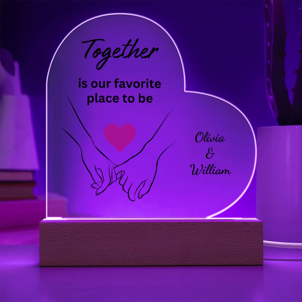 Copy of Couple's- Together- Personalized Heart Shaped Acrylic Plaque & Sweet Devotion Flower Gift Set