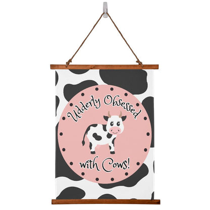 Udderly Obsessed With Cows - Wood Framed Wall Tapestry