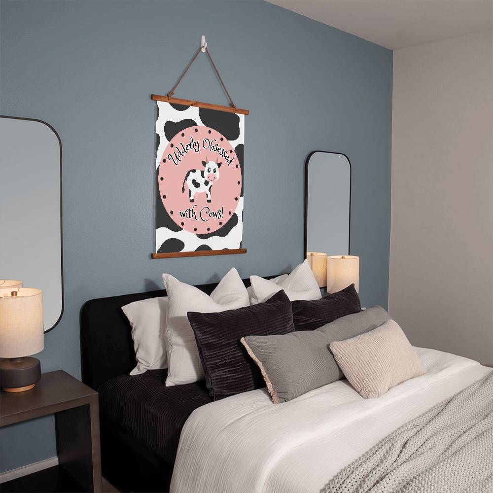 Udderly Obsessed With Cows - Wood Framed Wall Tapestry