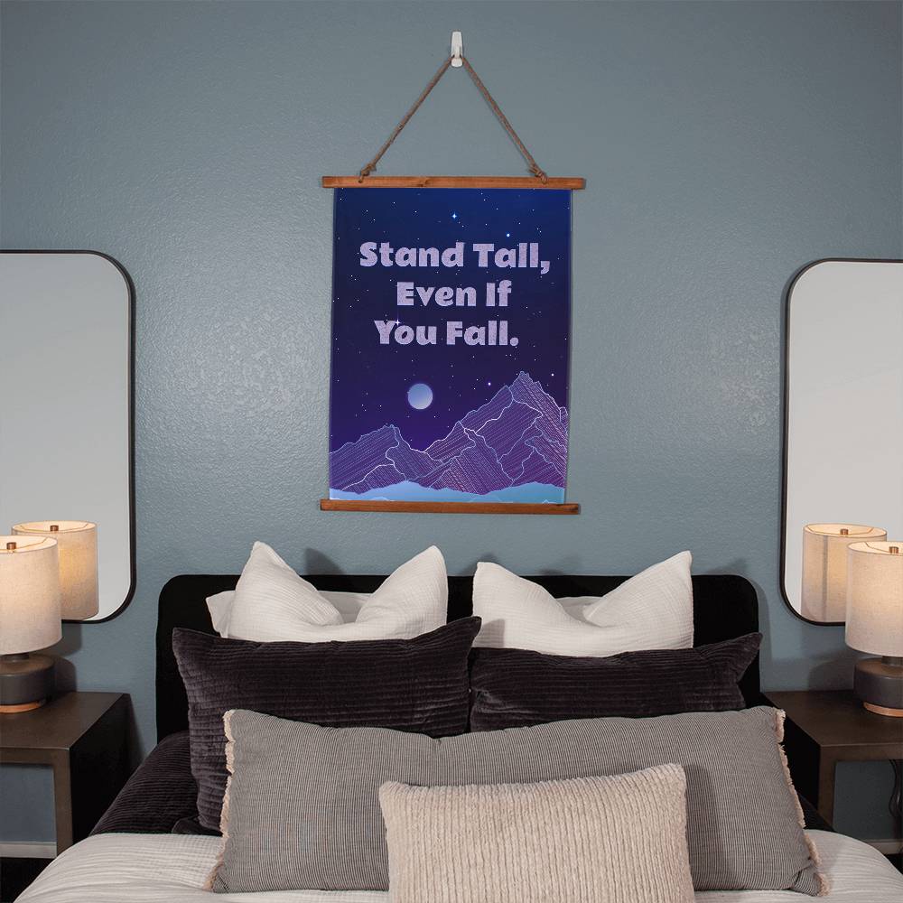 Stand Tall, Even If You Fall - Wood Framed Wall Tapestry