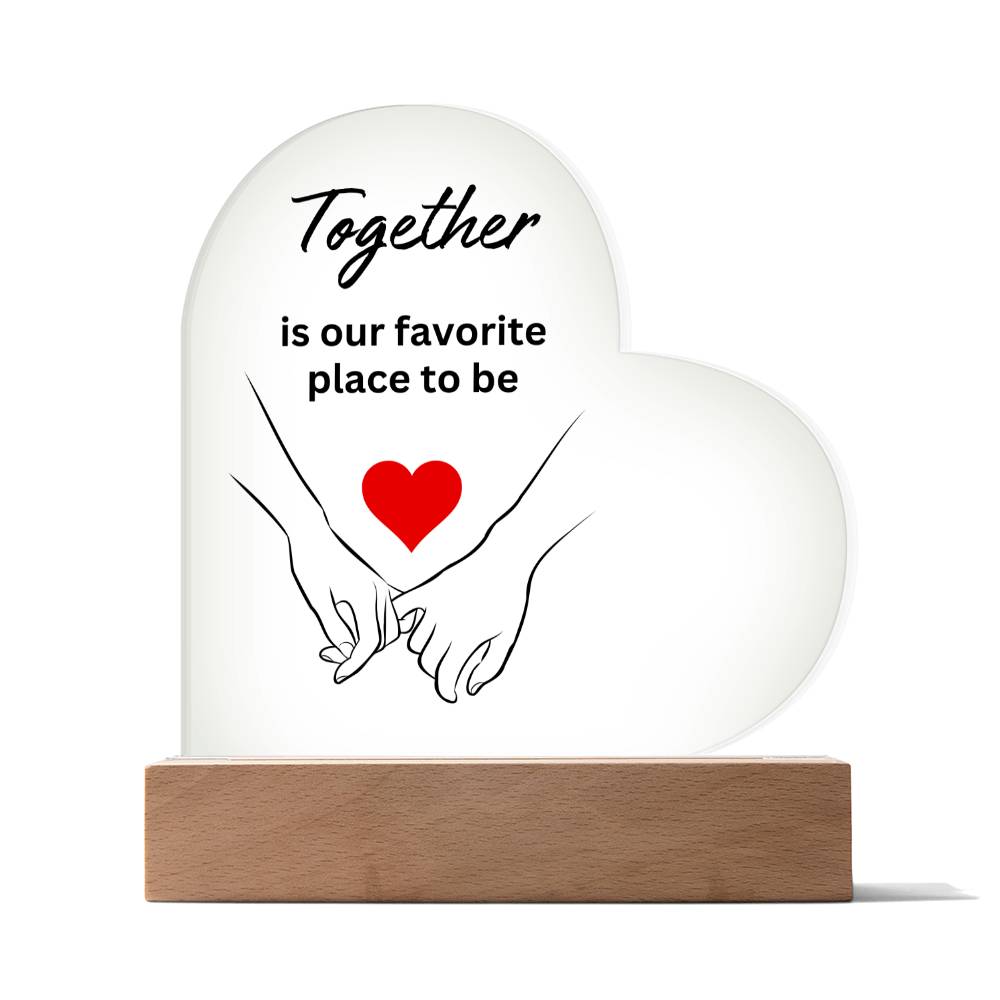 Copy of Couple's- Together- Personalized Heart Shaped Acrylic Plaque & Sweet Devotion Flower Gift Set