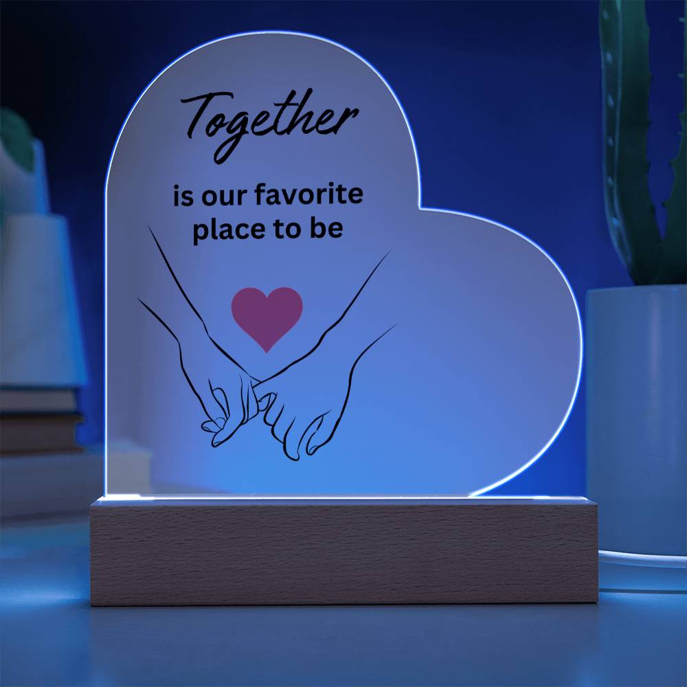 Copy of Couple's- Together- Personalized Heart Shaped Acrylic Plaque & Sweet Devotion Flower Gift Set