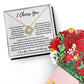 Gift for Her-I Choose You-Love Knot Necklace and Sweetest Devotion Bouquet Gift Set