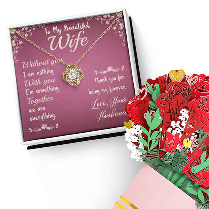 To My Wife – Together Forever – Love Knot Bouquet Gift Set