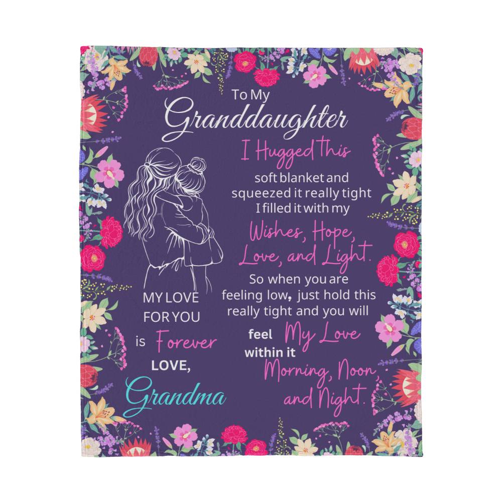 Personalized Granddaughter| Sweet Words| Custom Jersey Fleece Blanket 50" x 60"