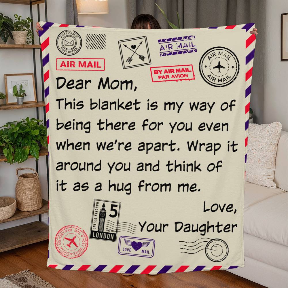 Dear Mom- Letter from Daughter- Jersey Fleece Blanket- 50" x 60"