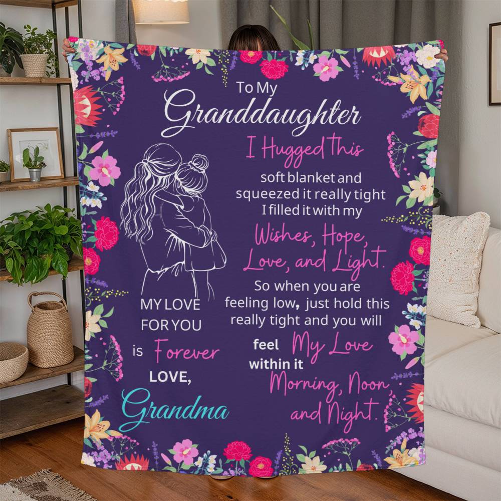 Personalized Granddaughter| Sweet Words| Custom Jersey Fleece Blanket 50" x 60"