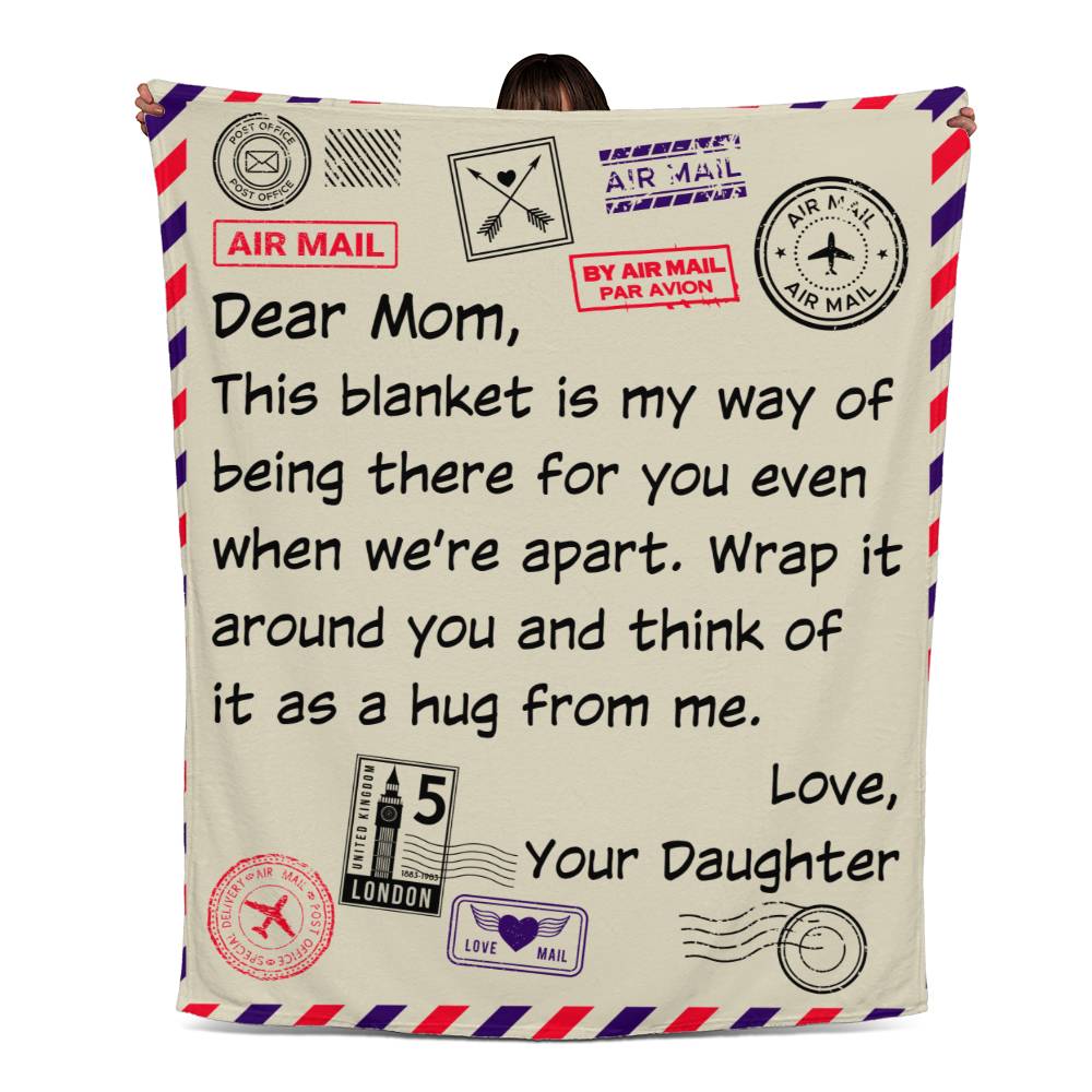 Dear Mom- Letter from Daughter- Jersey Fleece Blanket- 50" x 60"