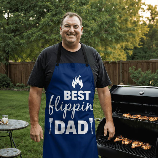 Flippin Dad's Apron Birthday, Father’s Day Grilling Gifts for Papa, Husband