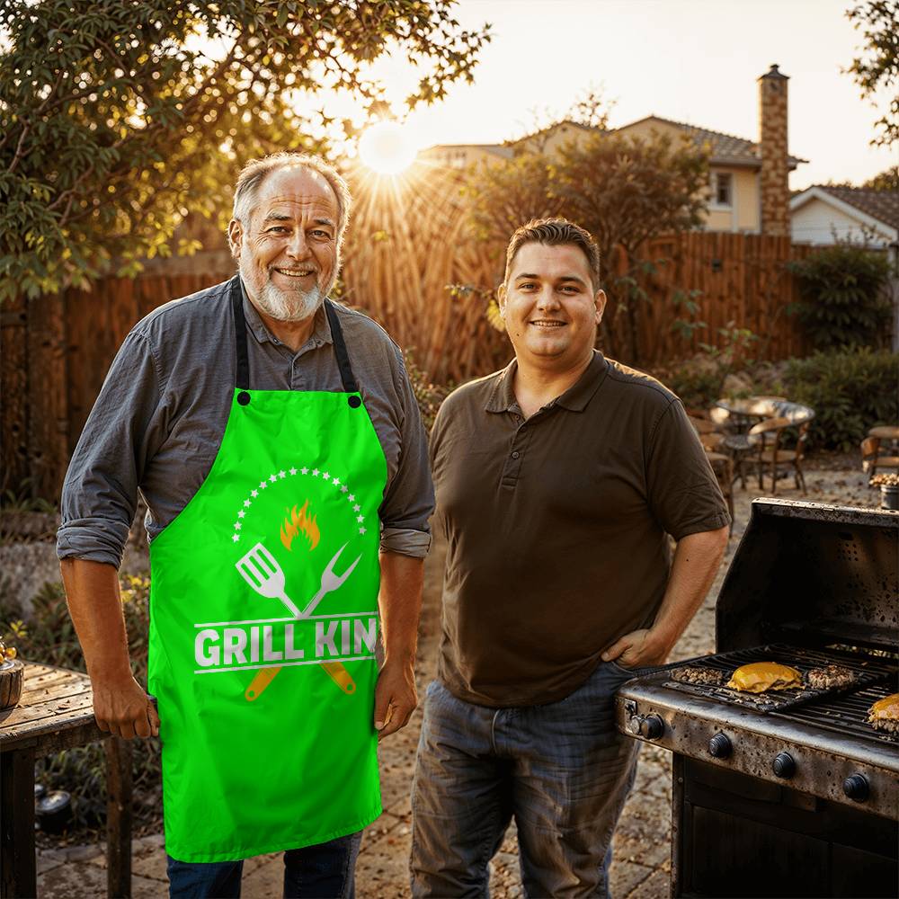 Grill King-Dad Apron Birthday, Father’s Day Grilling Gifts for Papa, Husband