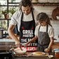 Grill Master-Dad Apron Birthday,  Grilling Gifts for Papa, Husband, Son, Grandson