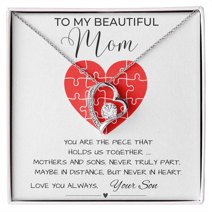 Gift For Mom from Son-You Are The PIECE That Holds US Together Necklace