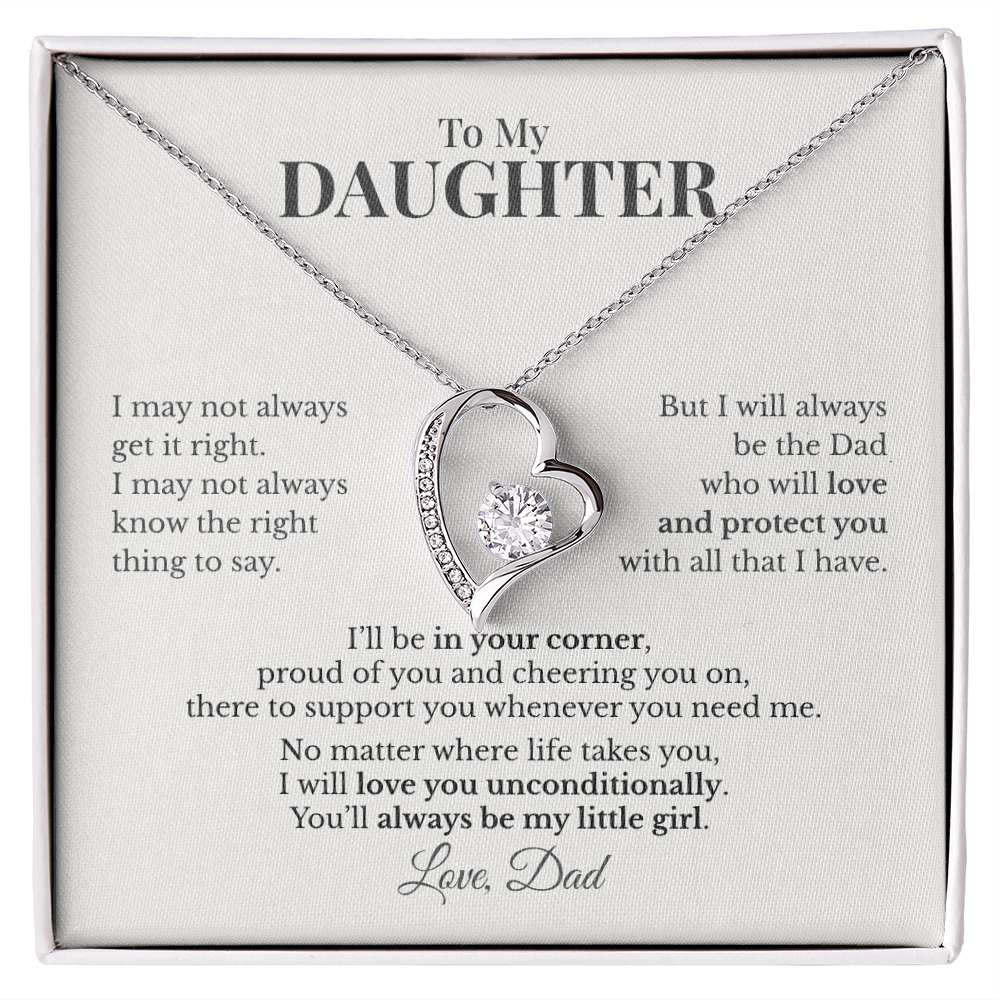 To My Daughter Forever Love Necklace From Dad – I'll Always Be in Your Corner