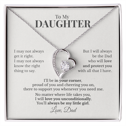 To My Daughter Forever Love Necklace From Dad – I'll Always Be in Your Corner