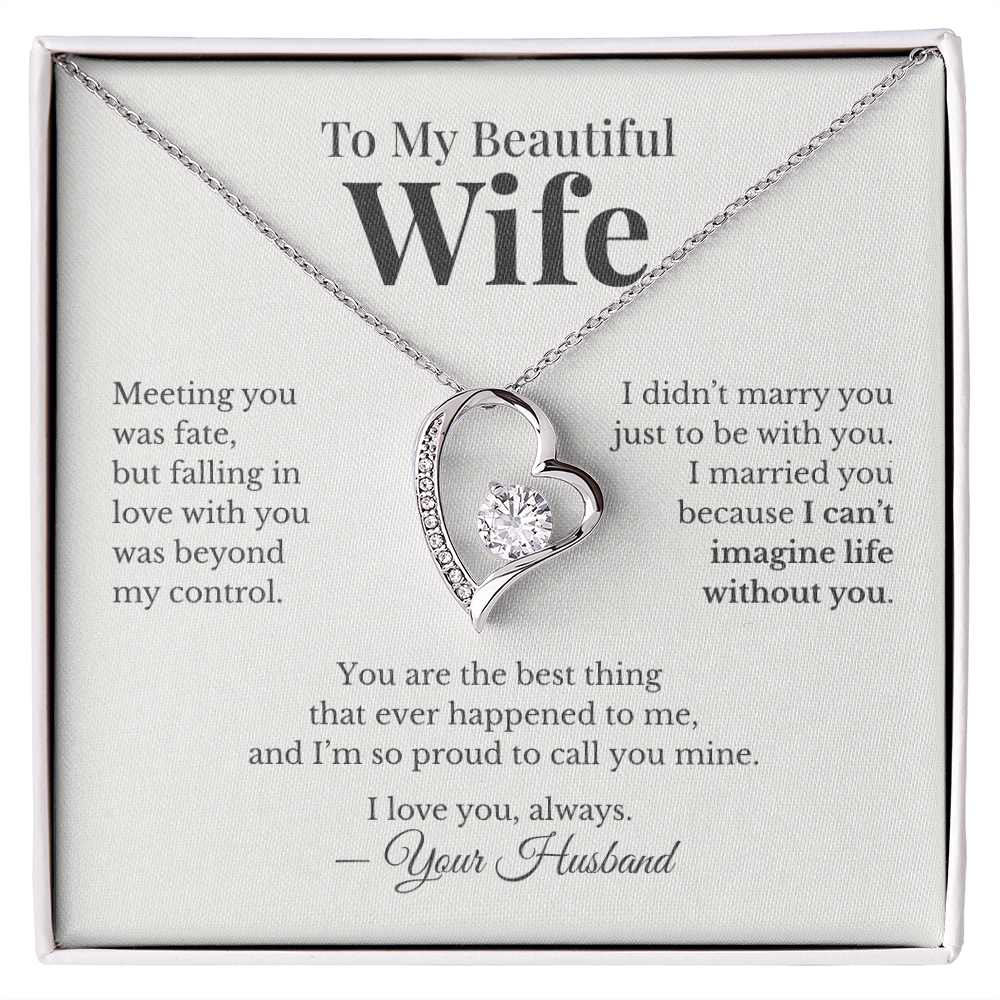 To My Beautiful Wife – Forever Love Heart Necklace