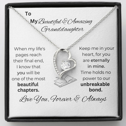 Personalized Beautiful Granddaughter-Unbreakable Bond - Forever Love Necklace