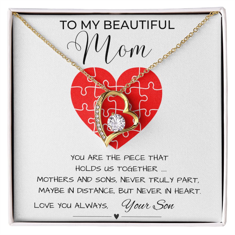 Gift For Mom from Son-You Are The PIECE That Holds US Together Necklace