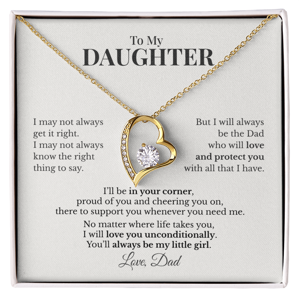 To My Daughter Forever Love Necklace From Dad – I'll Always Be in Your Corner